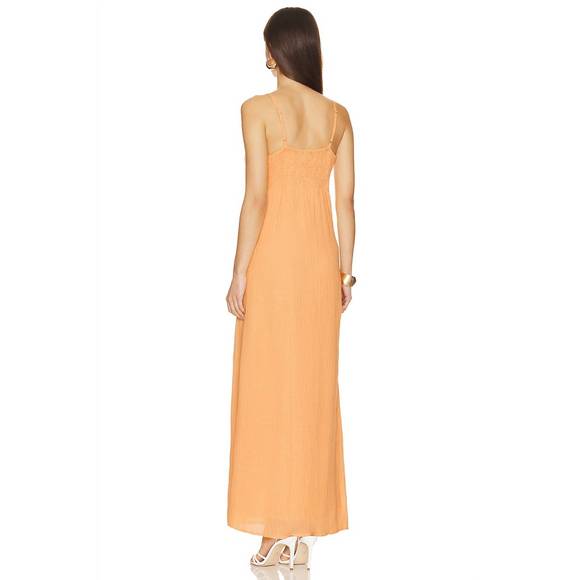 NEW FAITHFULL THE BRAND verona midi dress in saffron - Picture 2 of 2